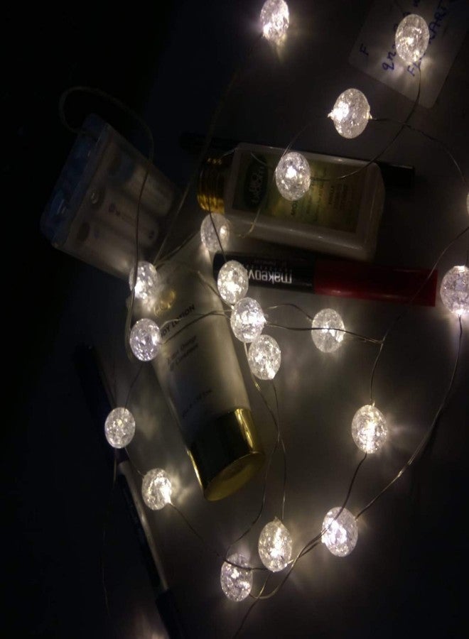 MANSAA Decorative Hanging LED String Light | 3.5 Meter 35 LEDs | White Color | USB Operated | Home and Mandir Decor | Marble Balls - Image 4